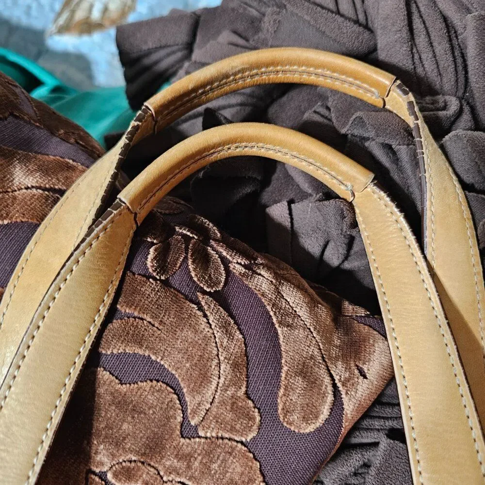 Vintage Coach Y2K Hamptons Large Travel Tote Bag Purse in Signature Jacquard